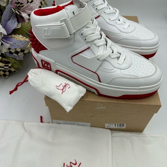 Men’s Christian Louboutin, Astroloubi leather sneakers, size 44 made in Italy - Picture 2 of 8